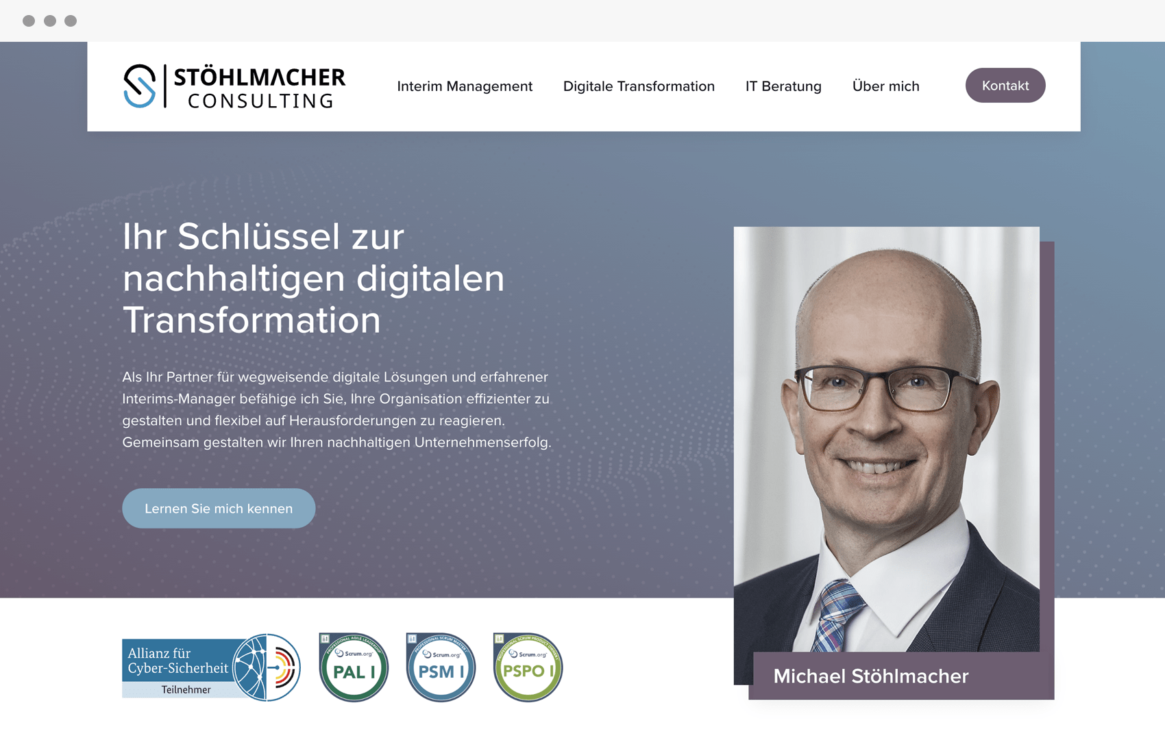 Einblick in Webseite von Stöhlmacher Consulting