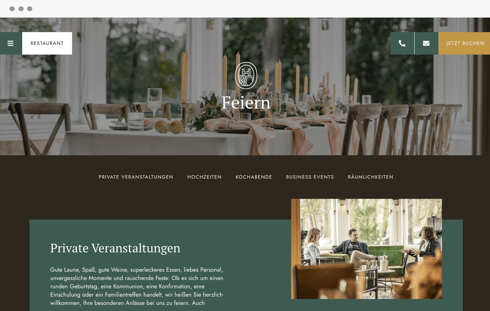 Website des Hotel Rittergut Osthoff