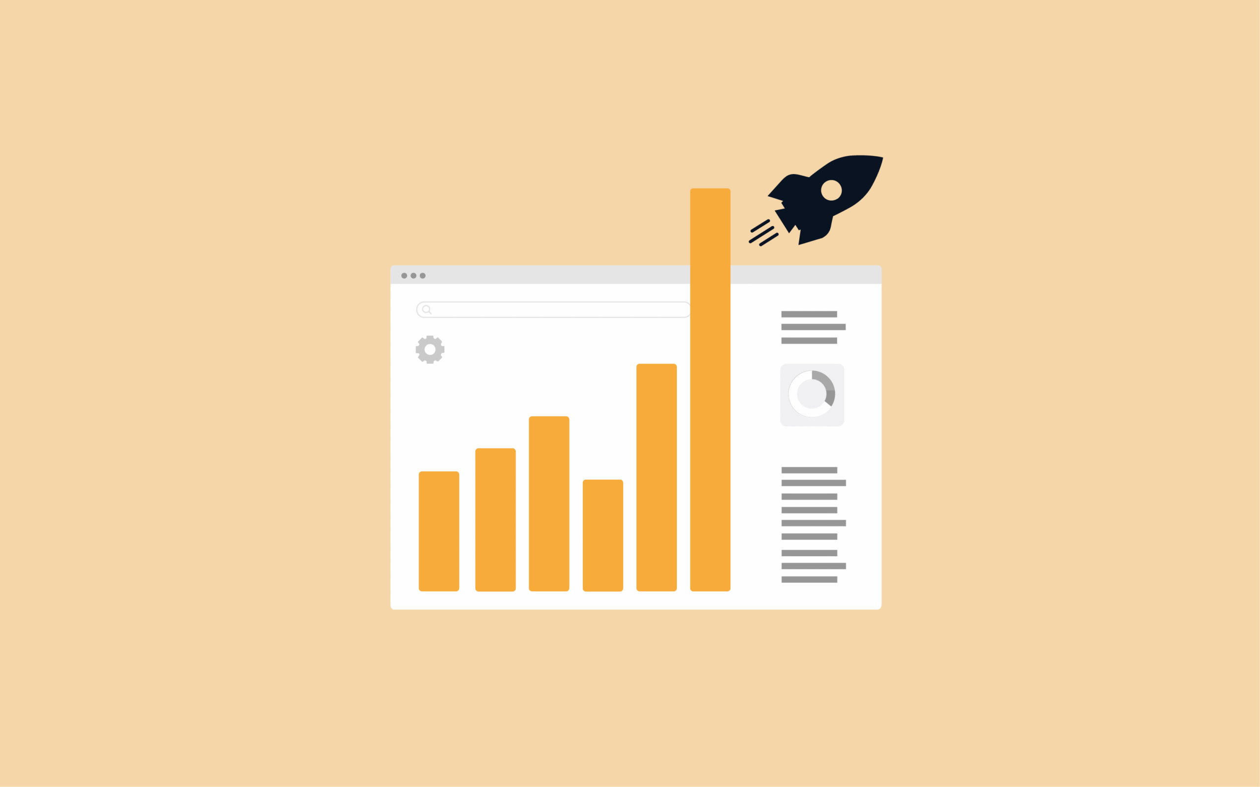 Grafik mit steigenden Balken, soll mehr Traffic visualisieren